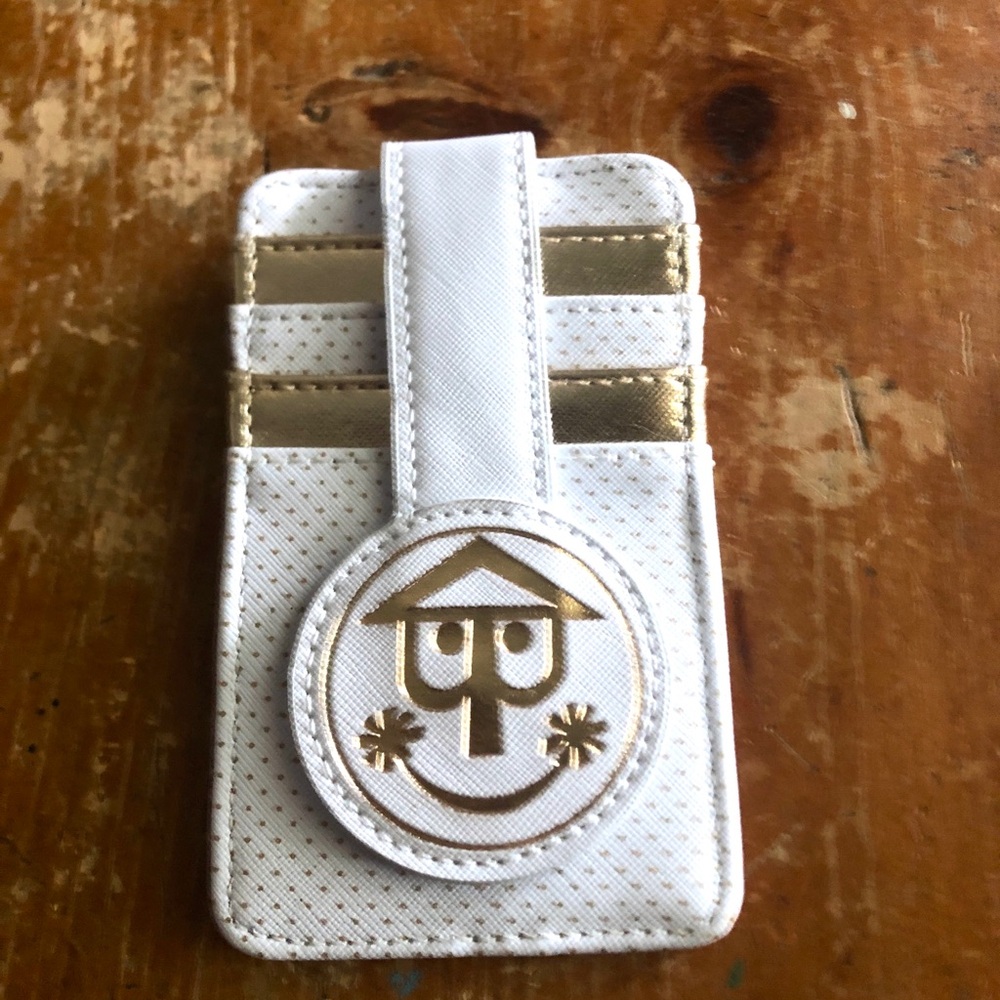 Loungefly Disney Small World White and Gold Card Holder